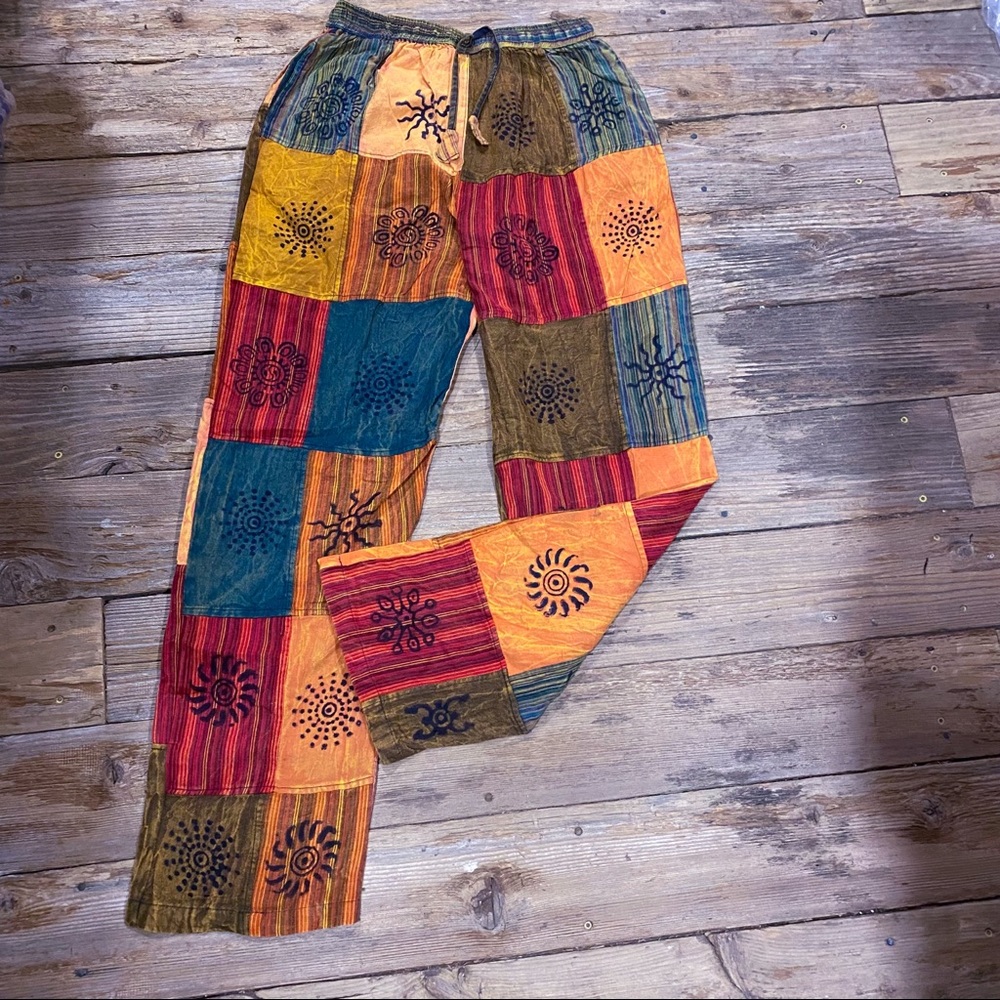 Boho hippie patchwork pants